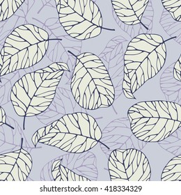 Seamless pattern with leafs prints.