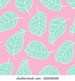 Seamless pattern with leafs prints.