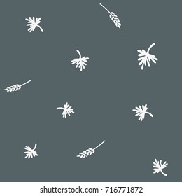 Seamless pattern with leafs and stalks. Floral background. Vector illustration