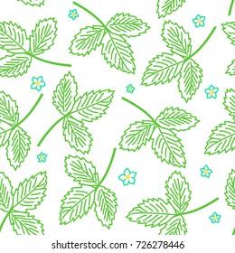Seamless pattern with leafs and stalks. Floral background. Vector illustration