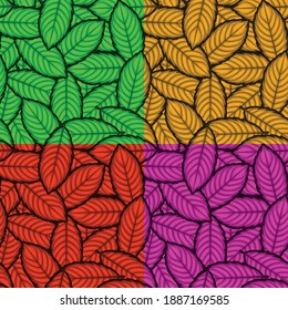 Seamless pattern with leafs texture for wallpaper, background and any other purpose. Easy for color editing with Color grouped