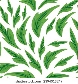 seamless pattern with leafs in vector.plant in semi-realistic style.pattern for wallpaper background print on fabric merch design