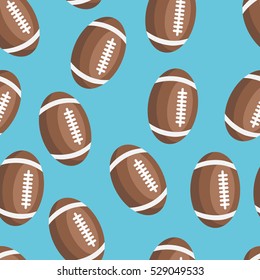 Seamless pattern of the leather balls for rugby