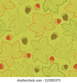 Seamless pattern with leaves