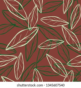 Seamless pattern with leaves