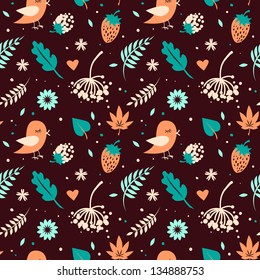 seamless pattern of leaves