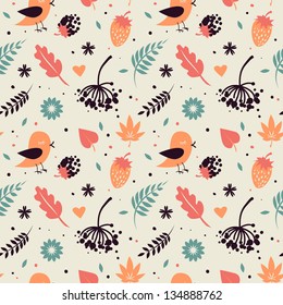 seamless pattern of leaves