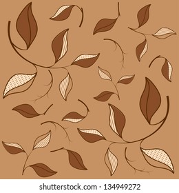 Seamless pattern with leaves