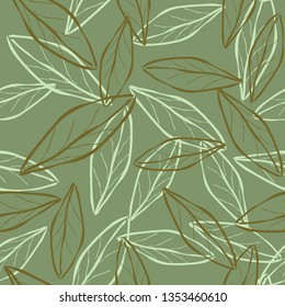 Seamless pattern with leaves