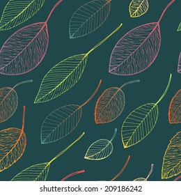 A seamless pattern with leaves