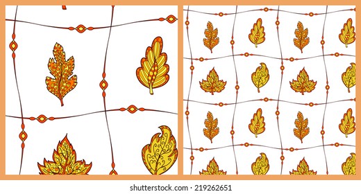 Seamless pattern with leaves