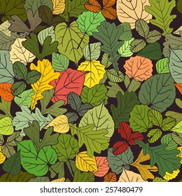 seamless pattern of leaves