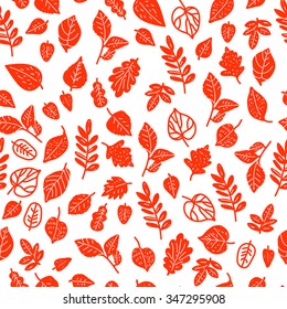 Seamless pattern with leaves. 