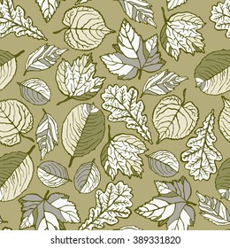 Seamless pattern with leaves.