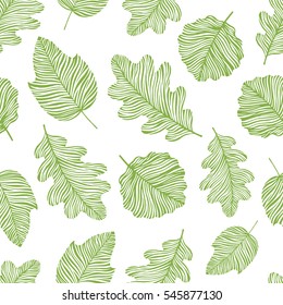 Seamless pattern with leaves.