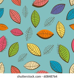 Seamless pattern with leaves