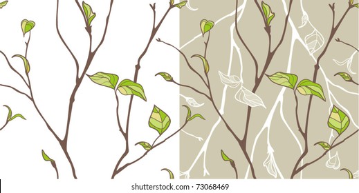 Seamless pattern with leaves