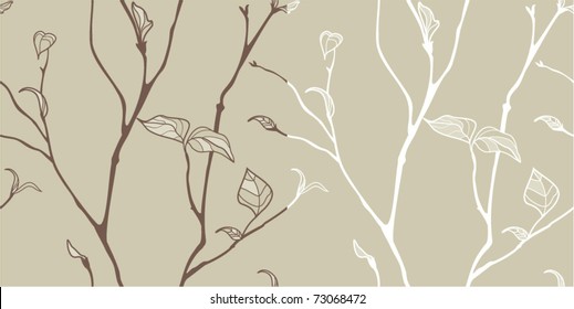 Seamless pattern with leaves