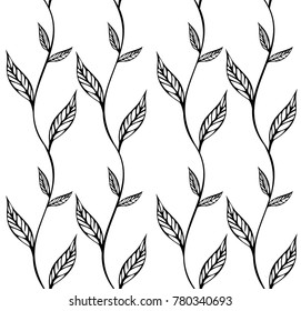 Seamless  pattern with  leaves