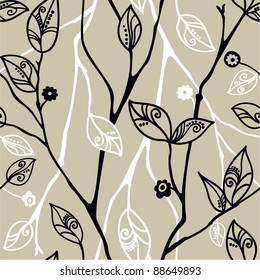 Seamless pattern with leaves