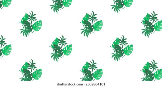 Seamless pattern, leaves, abstract flowers, ornament, texture, contours