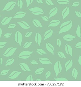 Seamless pattern with leaves abstract . Green eco background. A leaf in simple, cartoon style. Vector illustration in eps 10