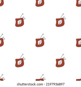 Seamless pattern with leaves and abstract shapes. Abstract Minimalistic Art. Cute kids nursery repeat background. Design in boho style for printing on textile or paper.