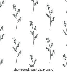 Seamless pattern with leaves and abstract shapes. Abstract Minimalistic Art. Cute kids nursery repeat background. Design in boho style for printing on textile or paper.