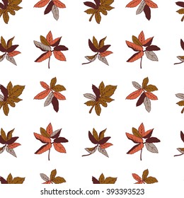 Seamless pattern with leaves angelica