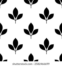 Seamless pattern leaves of ash tree isolated on white background. Vector illustration.
