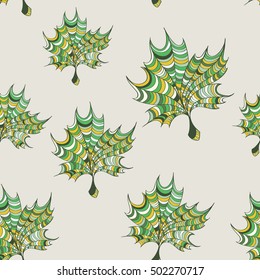 Seamless pattern with leaves. Autumn background