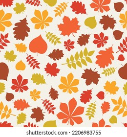 Seamless pattern with leaves. Autumn design. Vector