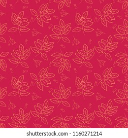 Seamless pattern with leaves. Autumn pattern. Hand drawn vector illustration.