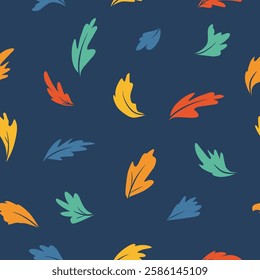 seamless pattern leaves autumn print background september october orange