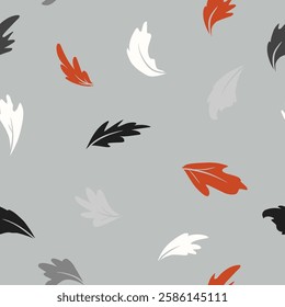 seamless pattern leaves autumn print background september october orange
