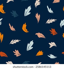 seamless pattern leaves autumn print background september october orange