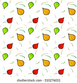 Seamless pattern of leaves. Autumn season background.