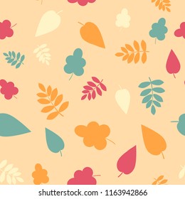 Seamless pattern with leaves. Autumn wallpaper.
