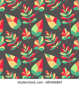 Seamless pattern with leaves. Autumn wallpaper.