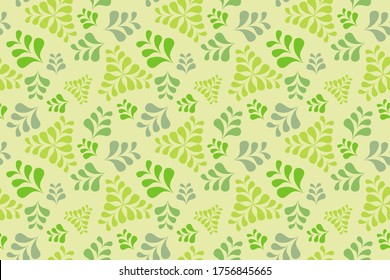 
seamless pattern of leaves, background, pastel colours, vector illustration.