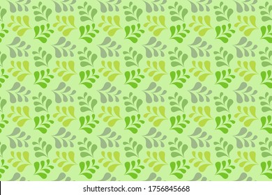 
seamless pattern of leaves, background, pastel colours, vector illustration.