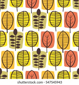 Seamless pattern with leaves. Background for poster or cover. Figure for textiles.