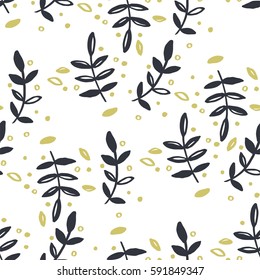 Seamless pattern with leaves. Background for poster or cover. Figure for textiles.