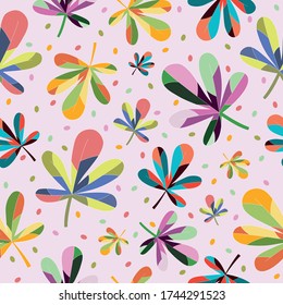  Seamless pattern of leaves. Background with leaves for title, image for blog, decoration. Design for wallpapers, textiles, fabrics. 
