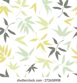 Seamless pattern with leaves bamboo.