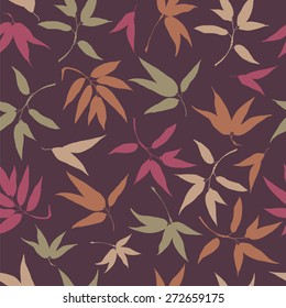 Seamless pattern with leaves bamboo.