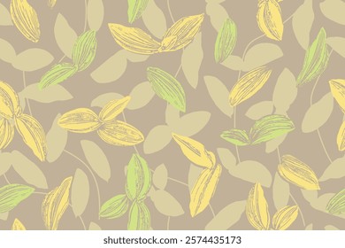 seamless pattern of leaves of beautiful and natural background