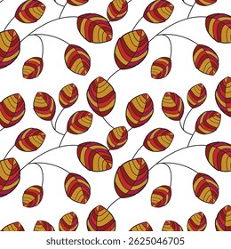Seamless pattern with leaves and berries, autumn, textile and paper pattern, holiday background, pattern, banner, thanksgiving, halloween, nice, art work