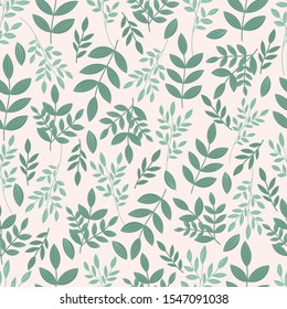 Seamless pattern with leaves. Botanical background