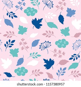 seamless pattern ,leaves and branches